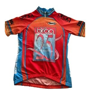 Vintage Men's cycling jersey. M. Orange and blue. EUC.2 for $10 BUNDLE SALE